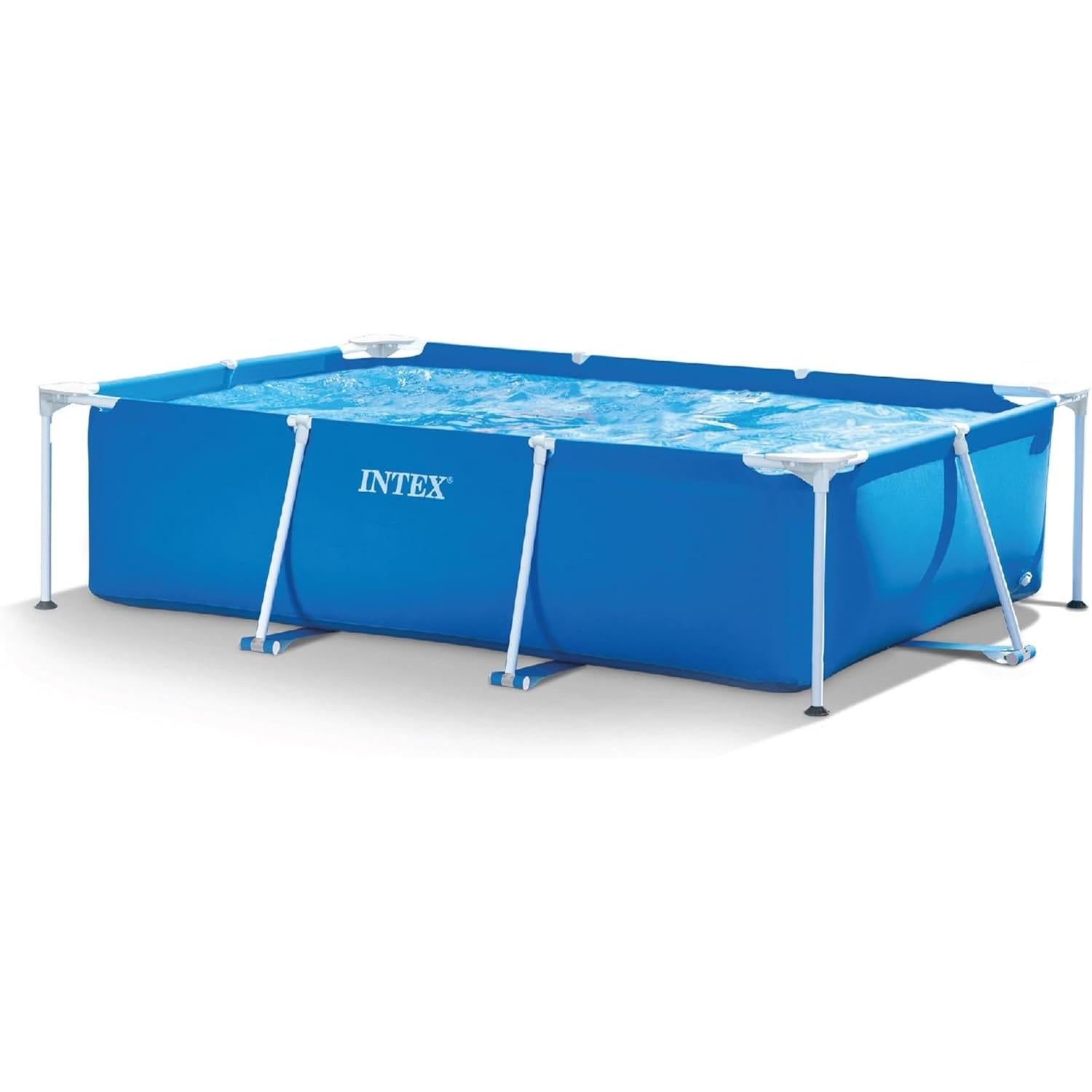 Intex rechthoekig zwembad met frame, bovengronds zwembad, blauw (helderblauw)