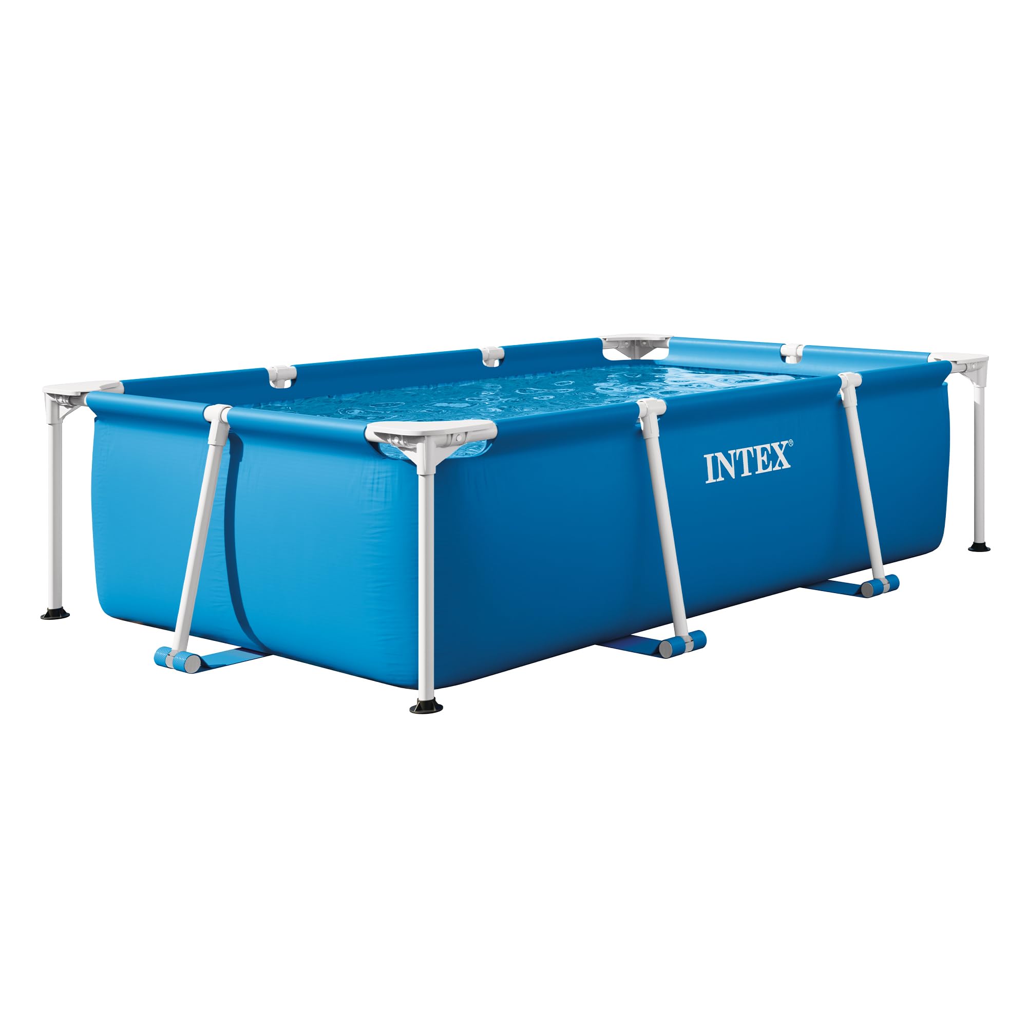 Intex Vierkante framezwembad, grondgemonteerd zwembad, blauw (helder blauw)