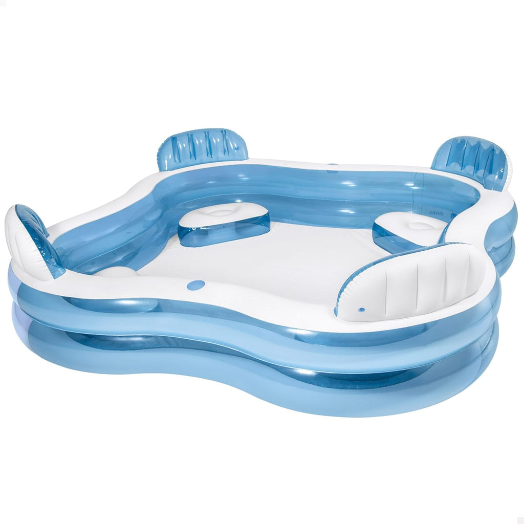 Intex 56475NP Familieloungezwembad met 4 zitplaatsen, 229cm x 229cm x 66cm