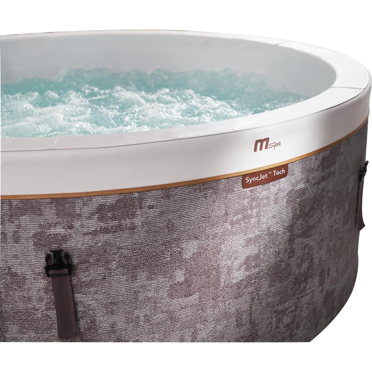 MSpa Cocoon Whirlpool, 180 x 180 x 65 cm, opblaasbare 6-persoons whirlpool met 130 luchtstralen, 3 SyncJet Hydrostralen, PTC-verwarming, UVC+ desinfectie, antivries-systeem en Rhino Tech 6-laags materiaal