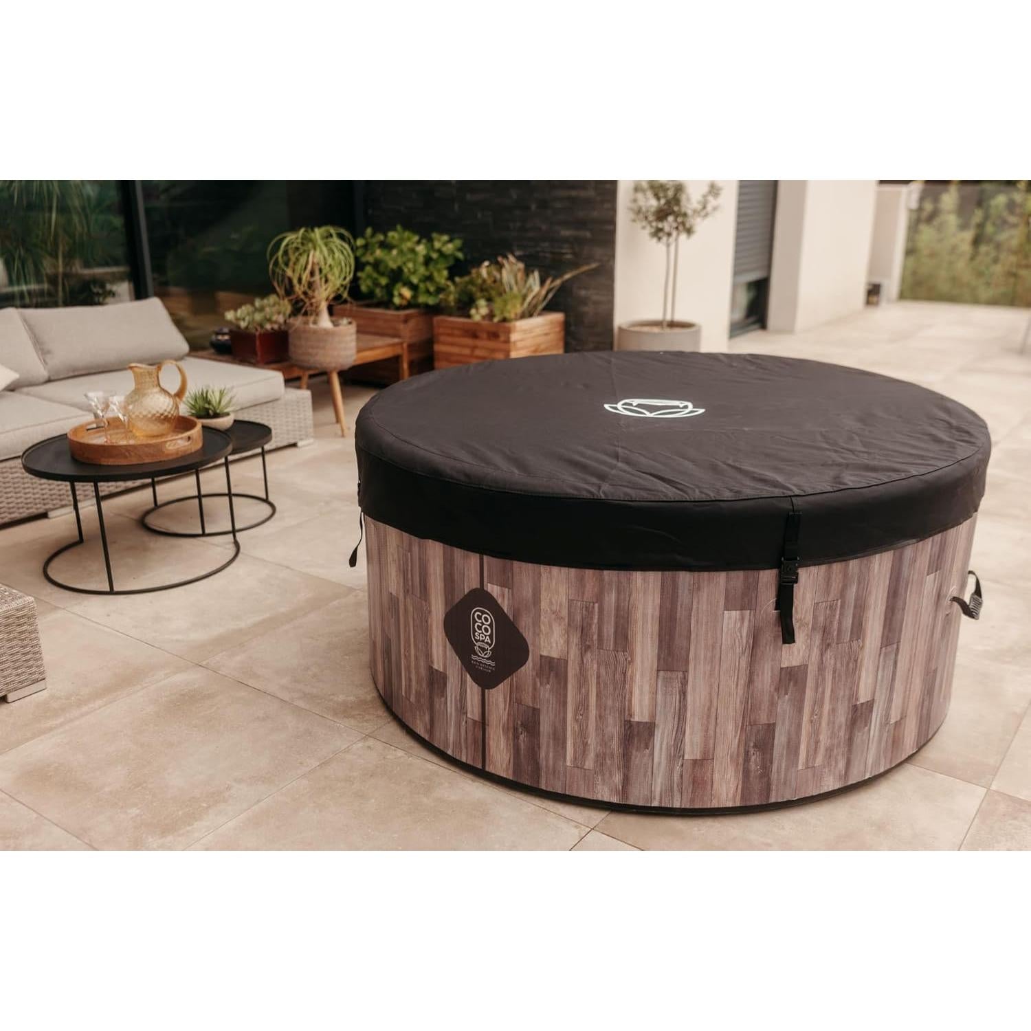 COCO SPA Nordik Opblaasbare Spa - 150 cm doorsnee - 800 liter - 2240 W motor - voor 2 tot 4 personen - Massage met 140 stralen