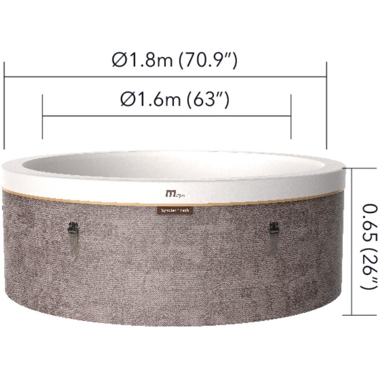MSpa Cocoon Whirlpool, 180 x 180 x 65 cm, opblaasbare 6-persoons whirlpool met 130 luchtstralen, 3 SyncJet Hydrojets, PTC-verwarming, UVC+ ontsmetting, antivriesysteem en Rhino Tech 6-laags materiaal