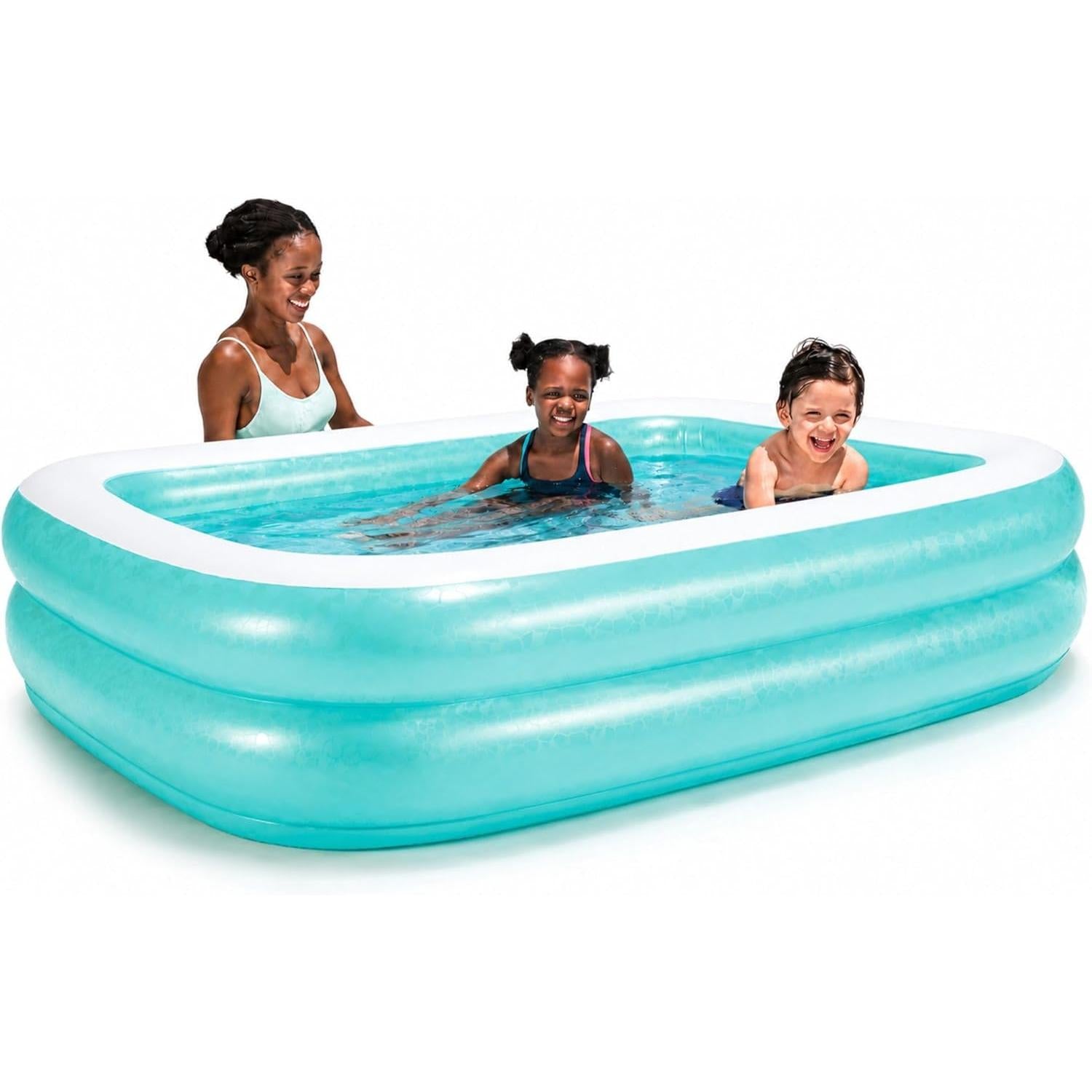 Bestway 54005 opblaasbare transparante familiezwembad, 201 x 150 x 51 cm - groen
