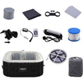 Arebos Whirlpool met LED-verlichting | 6 kleuren | Opblaasbaar | Vierkant | Voor binnen en buiten | Voor 4 personen | 100 massagestralen | Met verwarming | 600 L | Inclusief afdekking