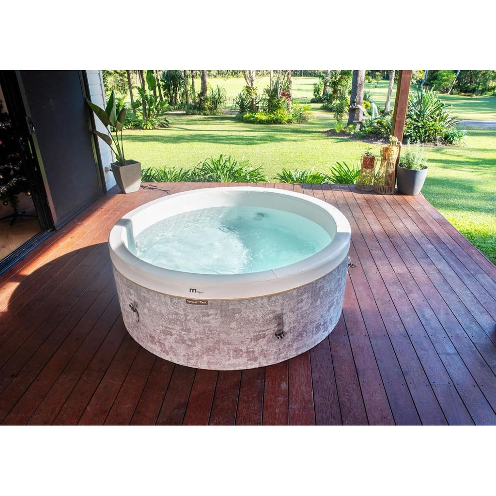 MSpa Cocoon opblaasbare 6-persoons whirlpool, 180 x 180 x 65 cm, met 130 luchtstralen, 3 SyncJet Hydrojets, PTC-verwarming, UVC+ ontsmetting, antivries-systeem en Rhino Tech 6-laags materiaal