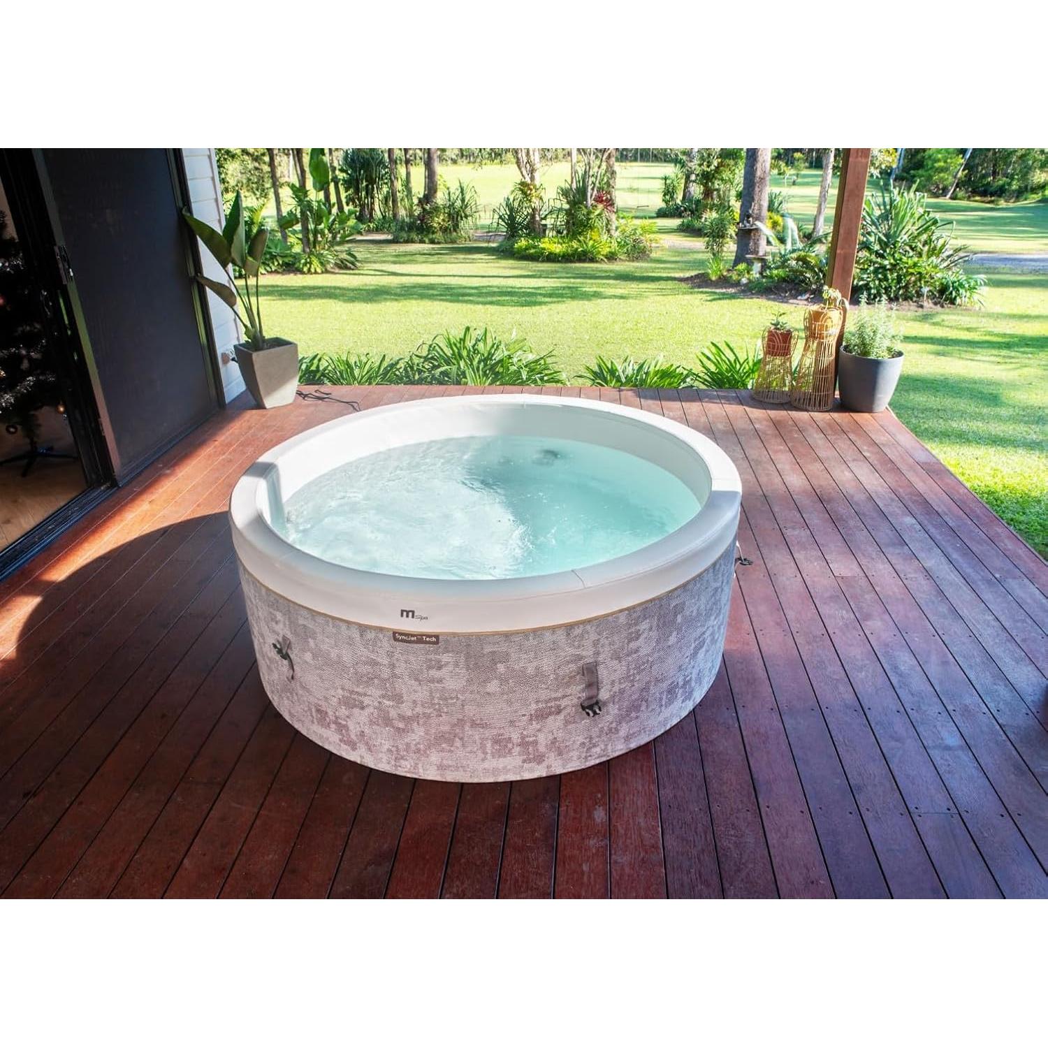 MSpa Cocoon opblaasbare 6-persoons whirlpool, 180 x 180 x 65 cm, met 130 luchtstralen, 3 SyncJet Hydrojets, PTC-verwarming, UVC+ ontsmetting, antivries-systeem en Rhino Tech 6-laags materiaal
