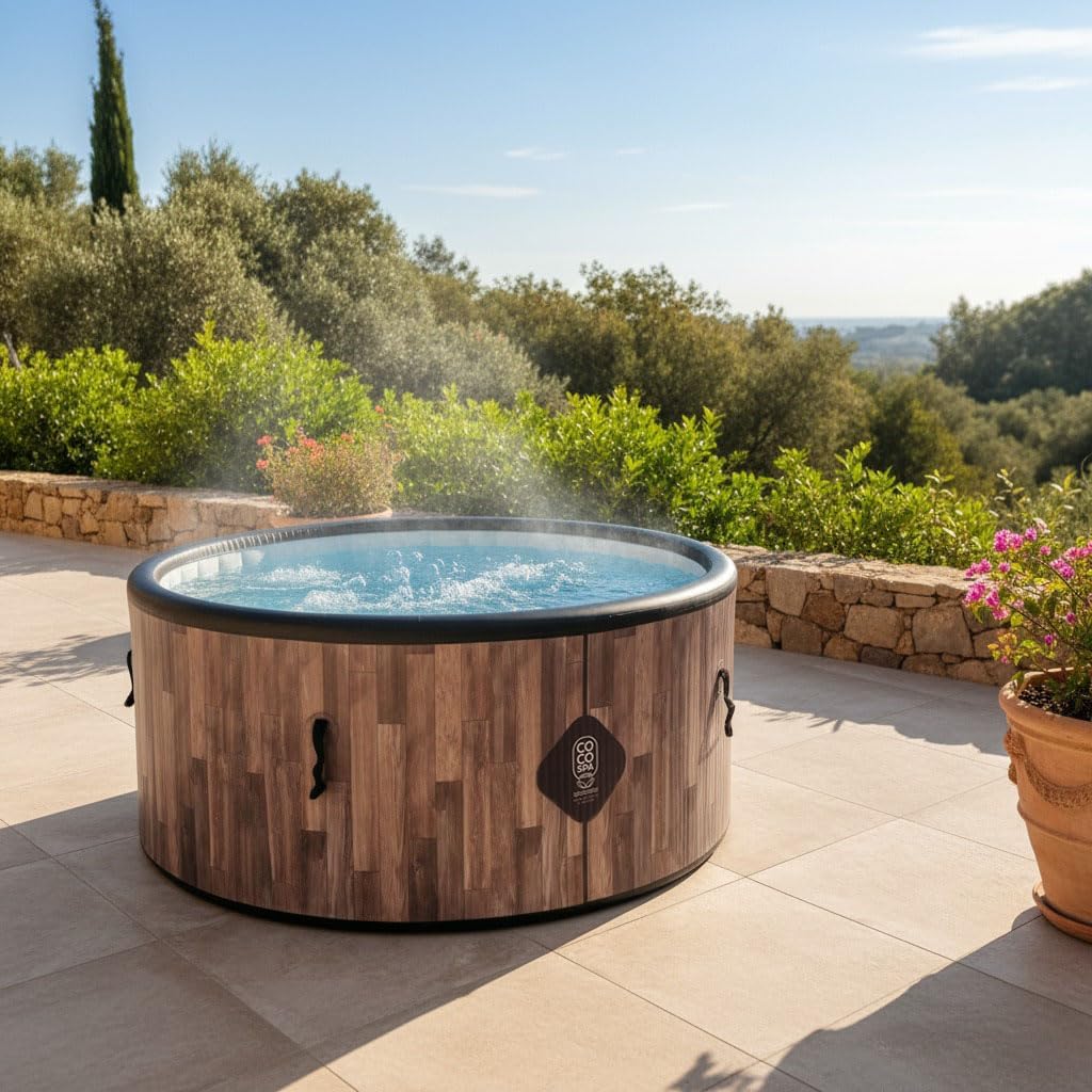 COCO SPA Nordik Opblaasbare Spa - 150 cm doorsnee - 800 liter - 2240 W motor - voor 2 tot 4 personen - Massage met 140 straalnozzles