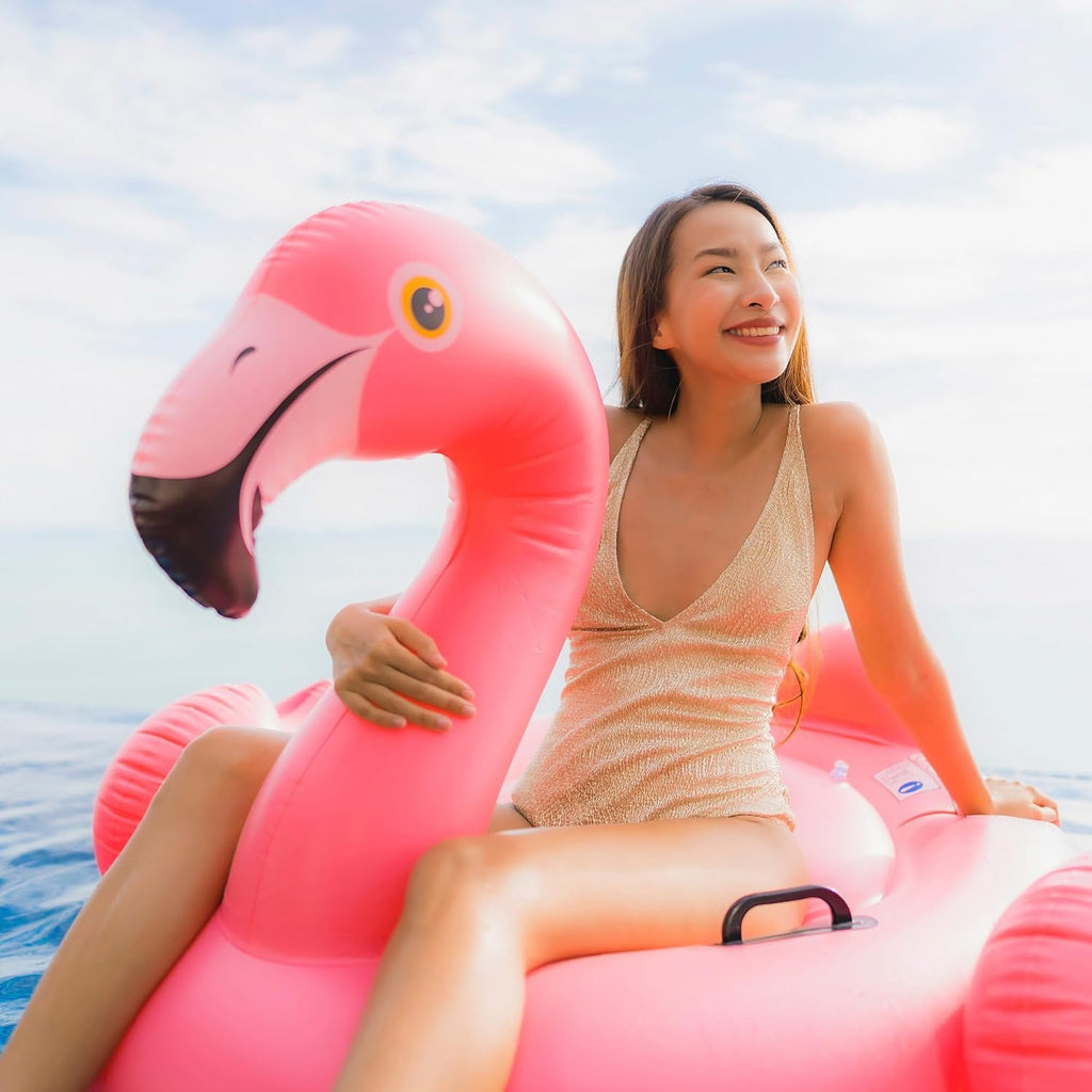 Intex 57558NP Flamingo opblaasbaar ritvoertuig, 147cm x 140cm x 94cm