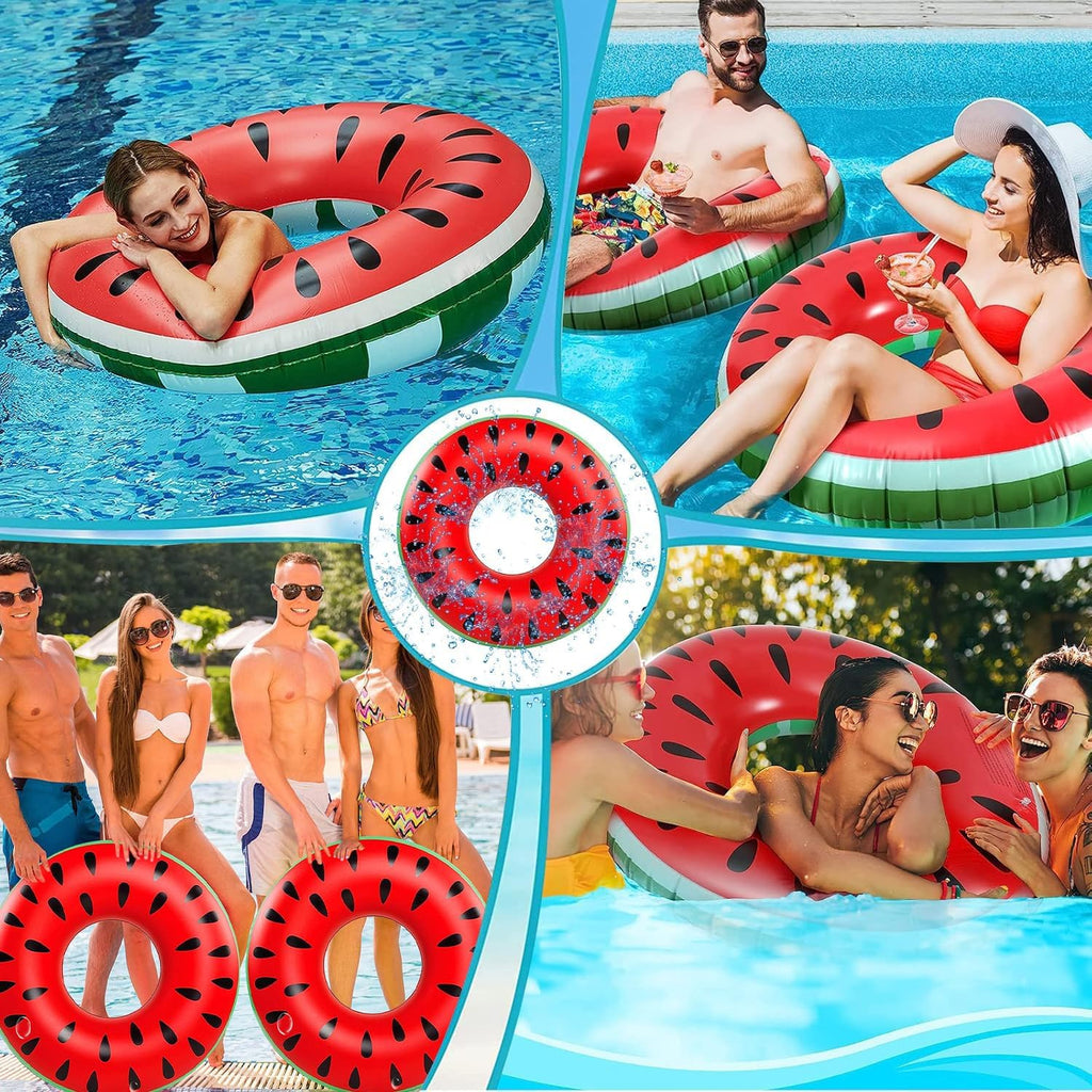 Volwassenen zwemringen, opblaasbare ring, rubberen zwemring, gladde zwembuis, watermeloen zwembuis voor waterpret op het strand en in het zwembad tijdens zomerfeesten (75cm)