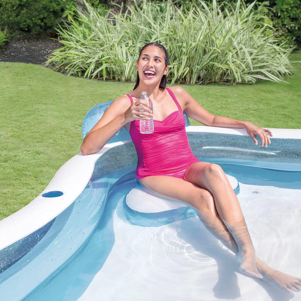 Intex 56475NP Familie lounger zwembad met 4 zitplaatsen, 229cm x 229cm x 66cm