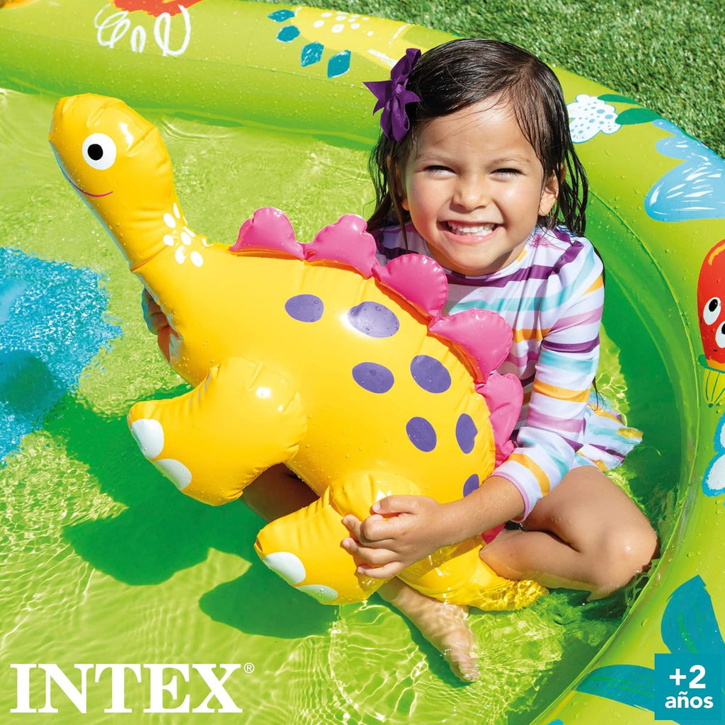 Intex 57166NP Opblaasbaar zwembad-speelcentrum dinosaurus, vinyl, veelkleurig, 191 x 152 x 58 cm