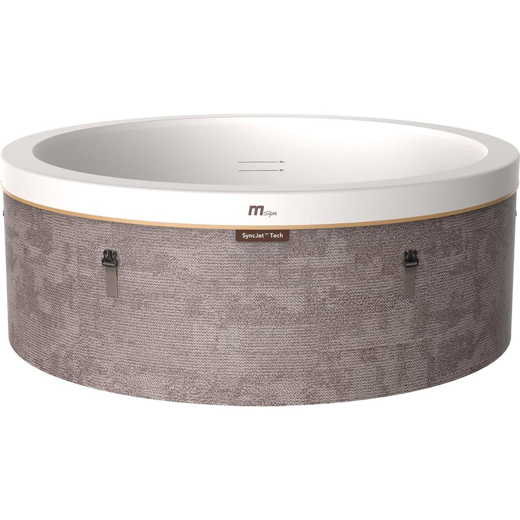 MSpa Cocoon Whirlpool, 180 x 180 x 65 cm, 6-persoons opblaasbare whirlpool met 130 luchtstralen, 3 SyncJet hydrostralen, PTC-verwarming, UVC+ ontsmetting, antivriesysteem en Rhino Tech 6-laags materiaal