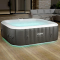 Arebos Spa Whirlpool 2400 W Automatisch opblaasbare binnen- en buitenwhirlpool voor 6 personen, 185 x 185 cm, LED-verlichting, 130 massagestralers, 910 L, inclusief hoes Hot Spa & Wellness Massage