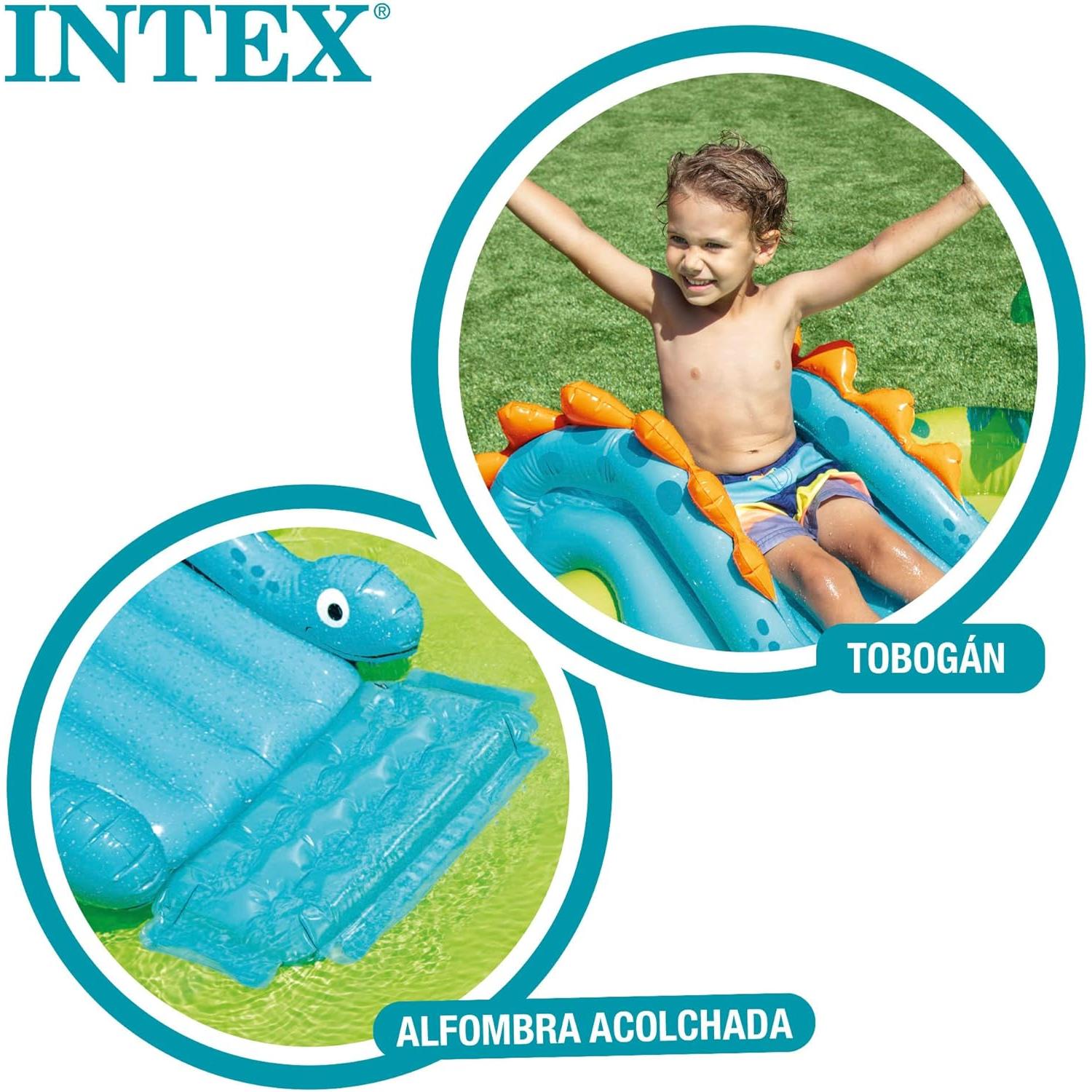 Intex 57166NP Opblaasbaar zwembad speelcentrum dinosaurus vinyl veelkleurig 191 x 152 x 58 cm