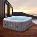 Arebos Spa whirlpool 2400W | Buitenspa | Voor 6 personen, afmetingen 185x185 cm | 130 massagestraalen | 910 L met verwarming | Opblaasbaar met één druk op de knop | Inclusief beschermhoes | Bubble Spa & Wellness Massage