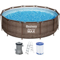 Bestway Steel Pro Max Frame Zwembad Compleet Set Deluxe Rotan Look 366 x 100 cm