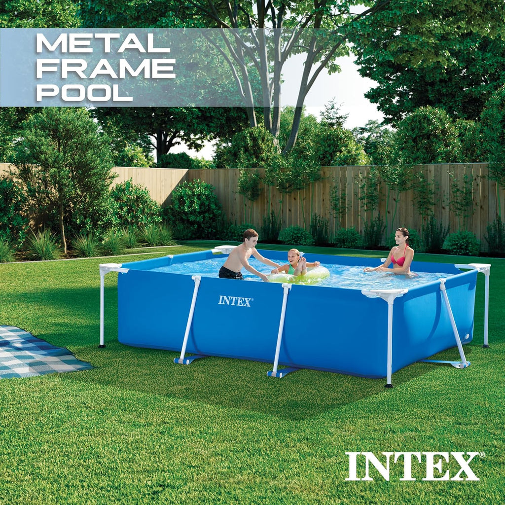 Intex rechthoekig zwembad met frame., Oppervlaktezwembad., blauw (helderblauw)