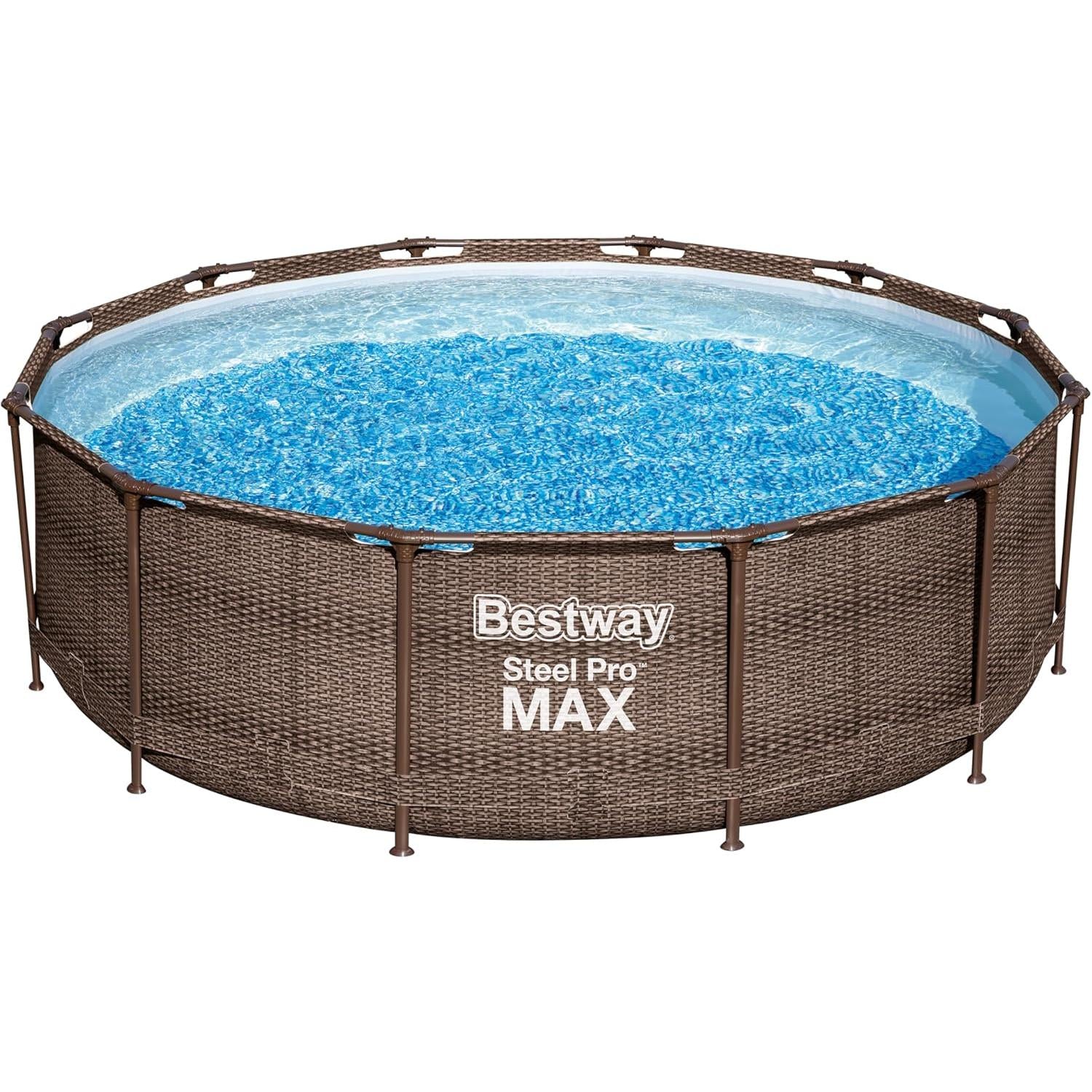 Bestway Steel Pro Max Framezwembad Compleet Deluxe Set Met Rotanlook 366 x 100 cm