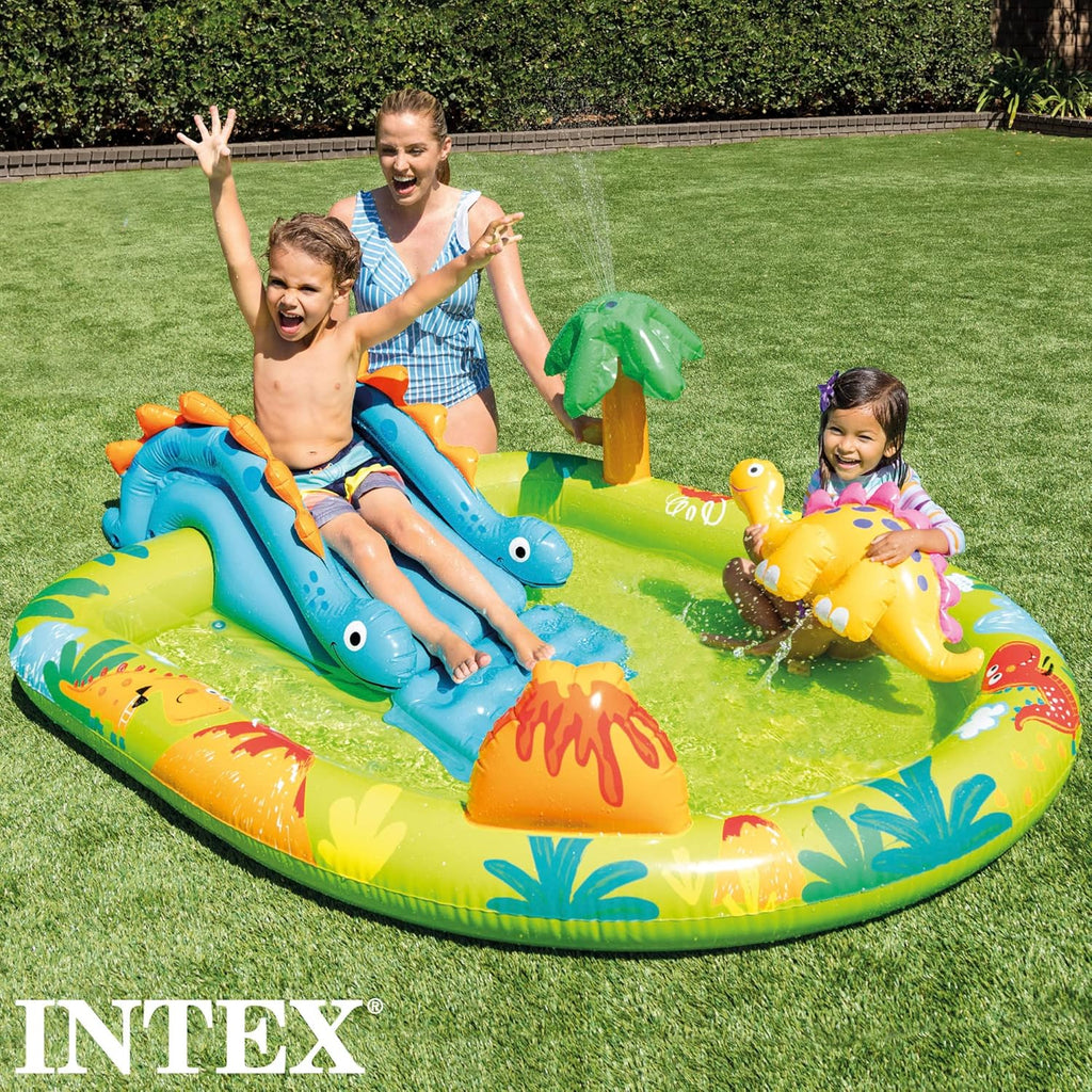 Intex 57166NP Opblaasbaar zwembad speelcentrum dinosaurusvinyl veelkleurig 191 x 152 x 58 cm