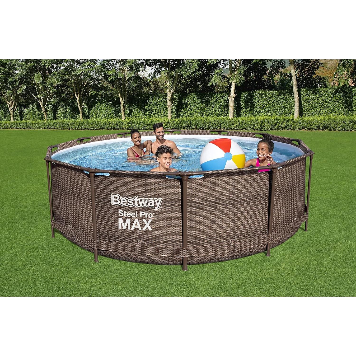 Bestway Steel Pro Max Frame Pool Compleet Deluxe Set Rotanlook 366 x 100 cm